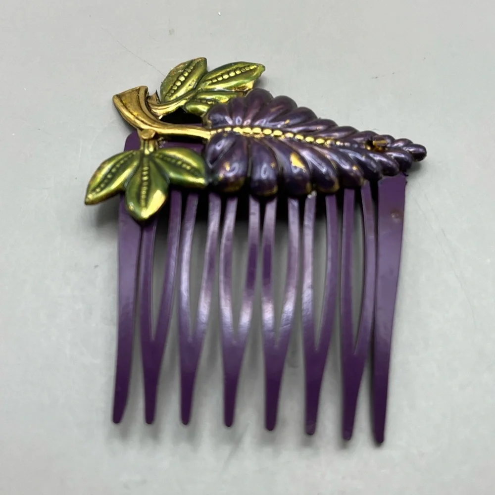 Elegant Vintage Gold and Purple Hair Accessory Set